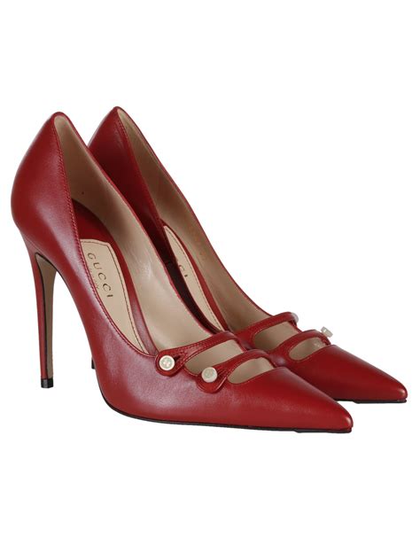 gucci red pumps|Gucci high heel pumps.